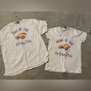 Construction themed Mom & Dad birthday t-shirts. Like new.